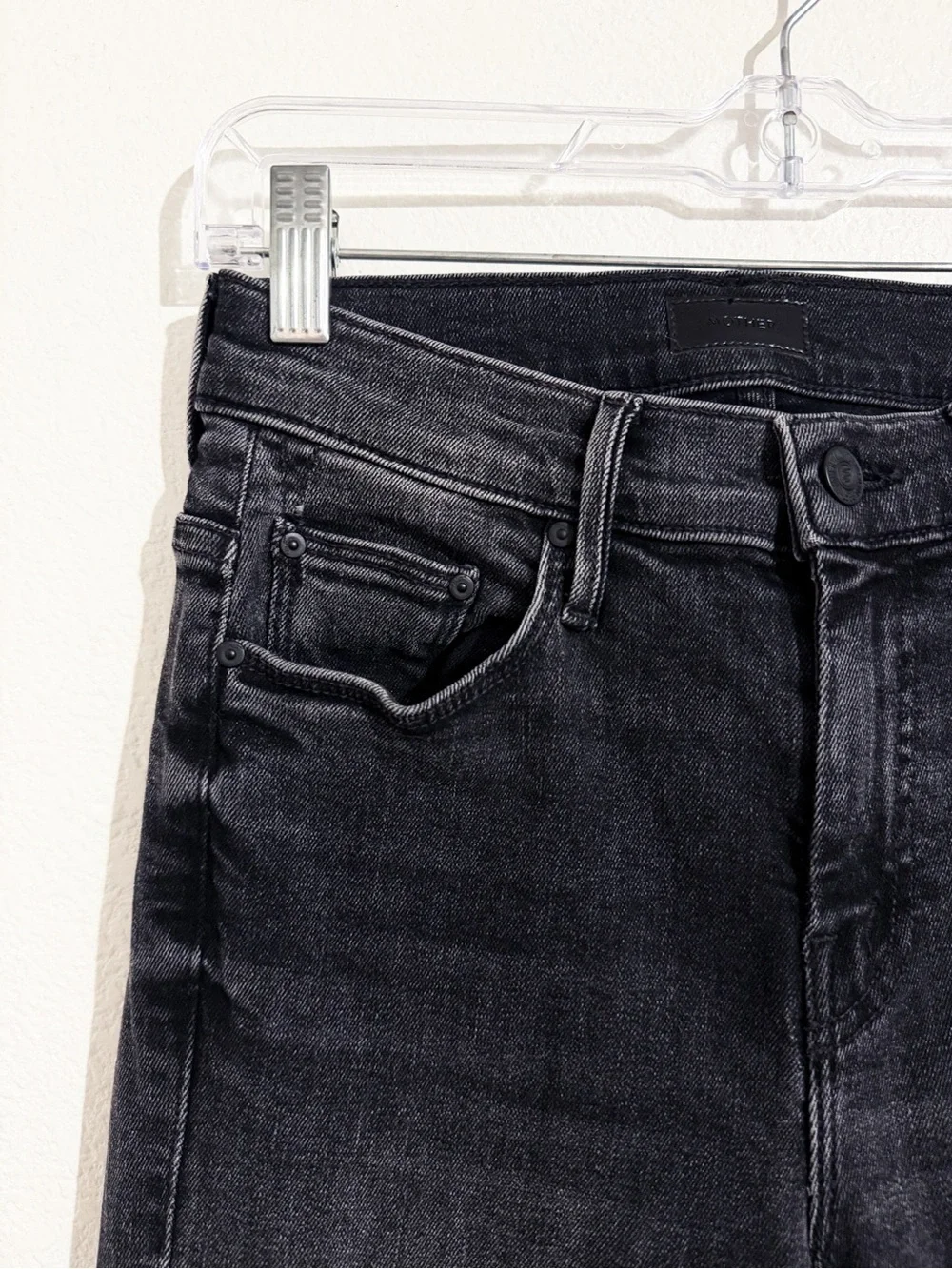 Mother The Weekender Fray Mid-Rise Flare Jeans in Night Shadow